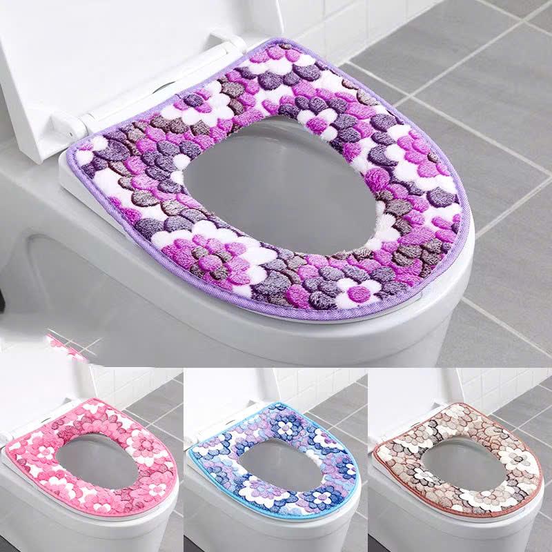   Xả kho  Miếng Nỉ Lót Bồn Cầu Tiện Lợi Mềm Mịn Em Ái Chống Lạnh Mùa Đông Giao Màu Ngẫu Nhiên Toilet Dày Di Động Dễ Vệ Sinh 