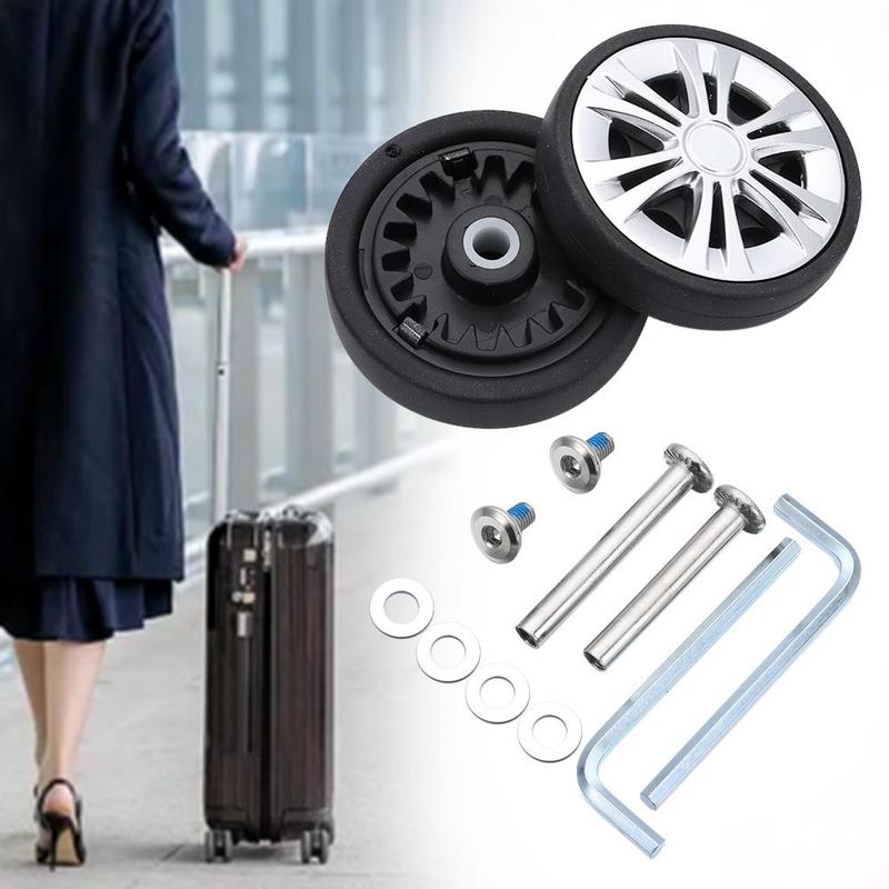 Bánh xe vali thay thế, bền và không gây ồn, chống mài mòn, bánh xe có con lăn vít, bộ sửa chữa trục, phụ kiện hành lý, bánh xe thay thế 1