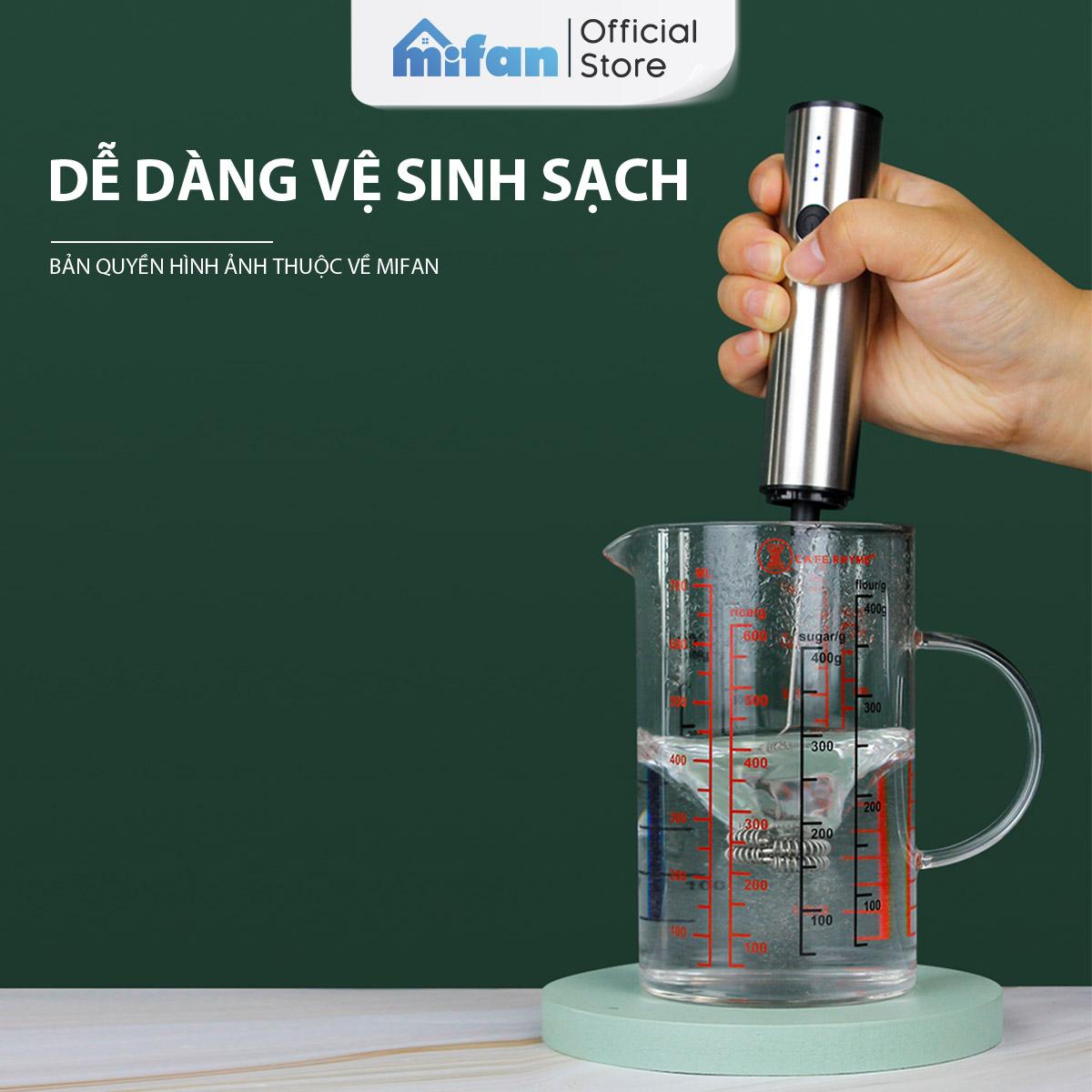 Máy Đánh Bọt Cà Phê Microfoam Mifan MF1501G - 3 Đầu Đa Năng, Thép không gỉ, Đế sạc USB tiện lợi - Hàng Chính Hãng Máy Đánh Bọt Cà Phê Microfoam Mifan MF1501G - 3 Đầu Đa Năng, Thép không gỉ, Đế sạc USB tiện lợi - Hàng Chính Hãng