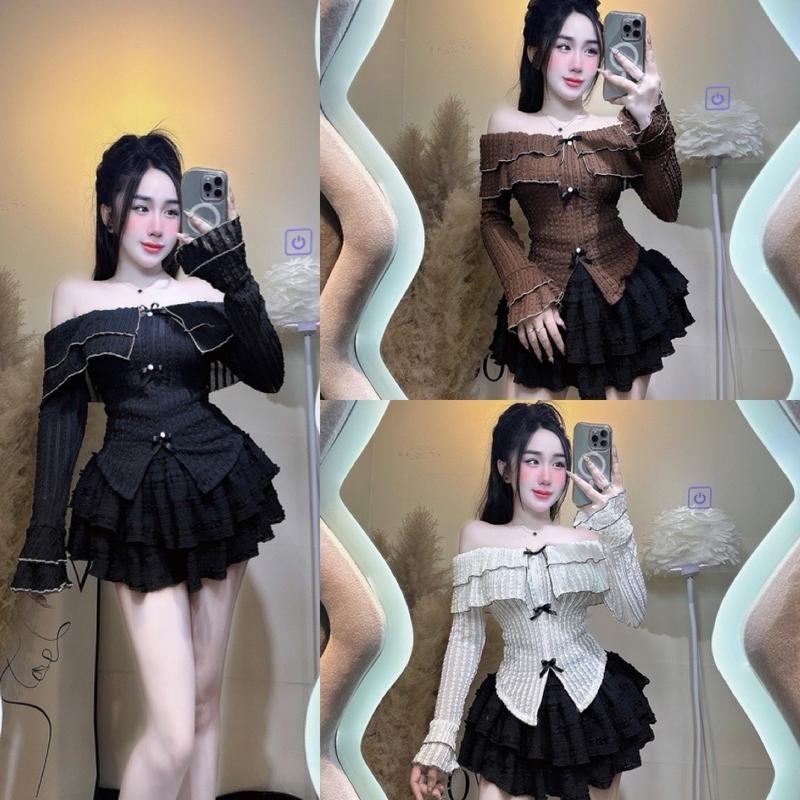 DUỚI 52ký ÁO TAY DÀI TRỄ VAI TAY LOE FOM DÁNG DÀI