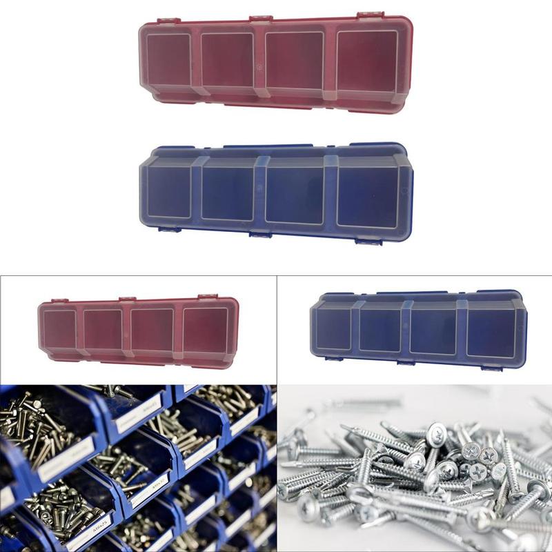 Hardware Organizer Box Small Parts Organizer with Lid 4 Compartments Tool Box for Screws Nuts Nails Accessories Garage Tools 3