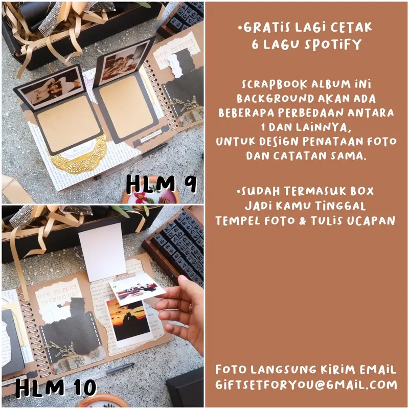SCRAPBOOK ALBUM CUSTOM FOTO SUDAH DENGAN DEKORASI / HADIAH ULANG TAHUN / HADIAH ANNIVERSARY /HADIAH PERPISAHAN / HADIAH UNTUK BESTIE 5