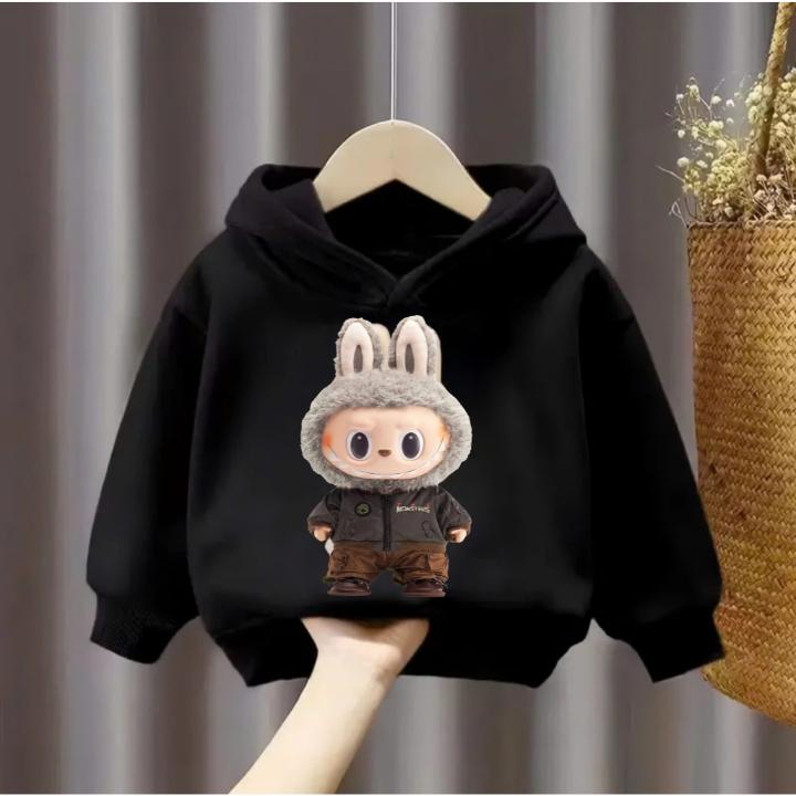 Áo Nỉ 6-30kg  Dài Tay cho bé trai, bé gái in hình Labubu dễ thương vải nỉ bông dày dặn ấm áp mềm mịn aohoodie  chobetrai áo  hoodie
