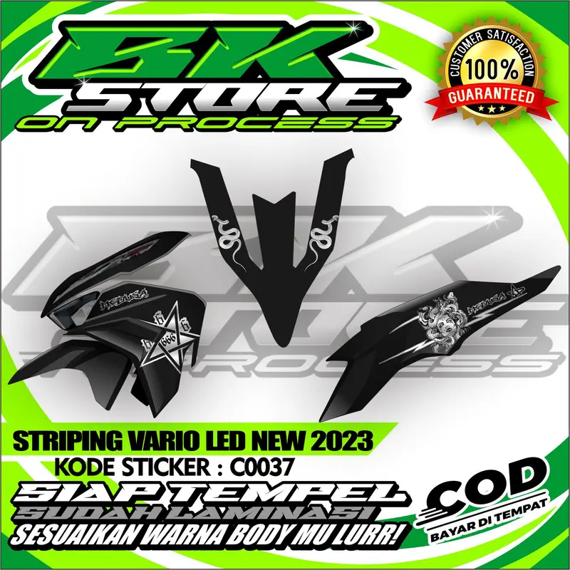 STRIPING UV TRANSPARAN VARIO NEW 2023 MEDUSA SUDAH LAMINASI SIAP TEMPEL MURAH Motor 0