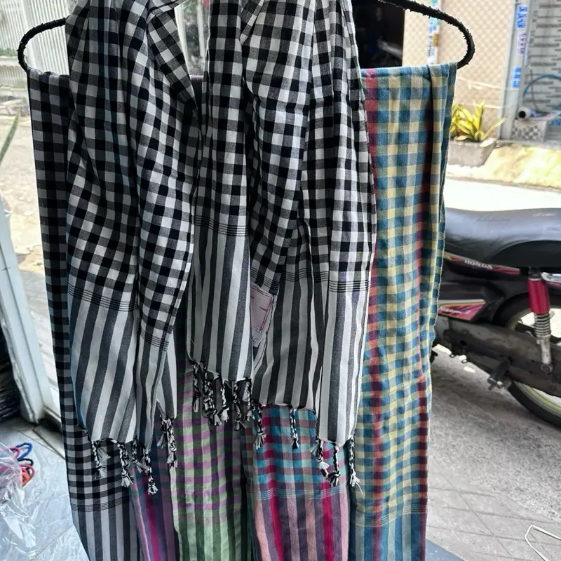 Khăn rằn Nam Bộ nhìu màu nhìu mẫu vải cotton thoáng mát chống nắng làm khăn quàng choàng cổ 8