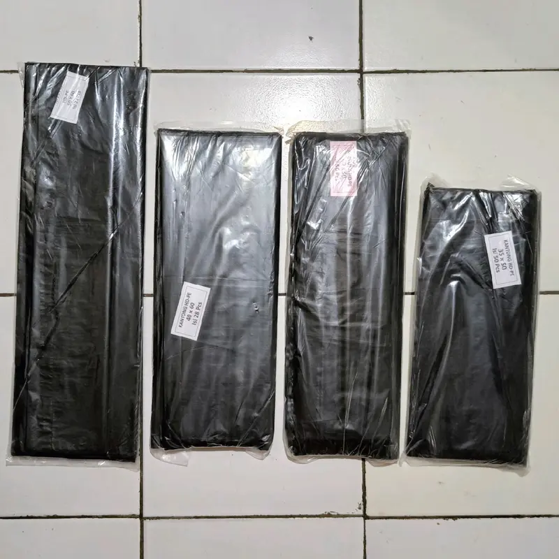 Kantong plastik sampah hitam ukuran 90x120 cm (isi 6 lembar) trash bag / tempat sampah / plastik sampah hitam 2