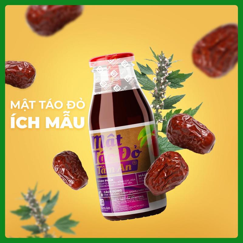 MẬT TÁO ĐỎ ÍCH MẪU TÂM AN 250ml  - Táo đỏ Hàn Quốc, kỷ tử, ích mẫu