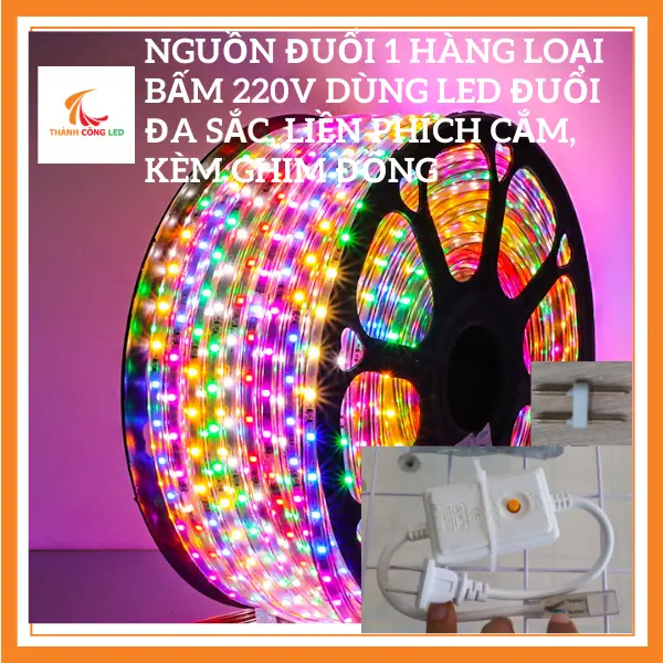 Nguồn khiển đuổi 1 hàng loại bấm AC220V dùng cho led đuổi đa sắc 1 hàng, liền phích cắm.( xả hàng tồn kho bị trầy do vận chuyển) 5