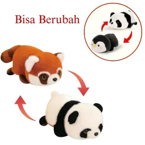 Boneka Panda Bisa Berubah Bentuk Penguin Bebek Red Panda Boneka 2 bentuk jadi 1 berstandar SNI
