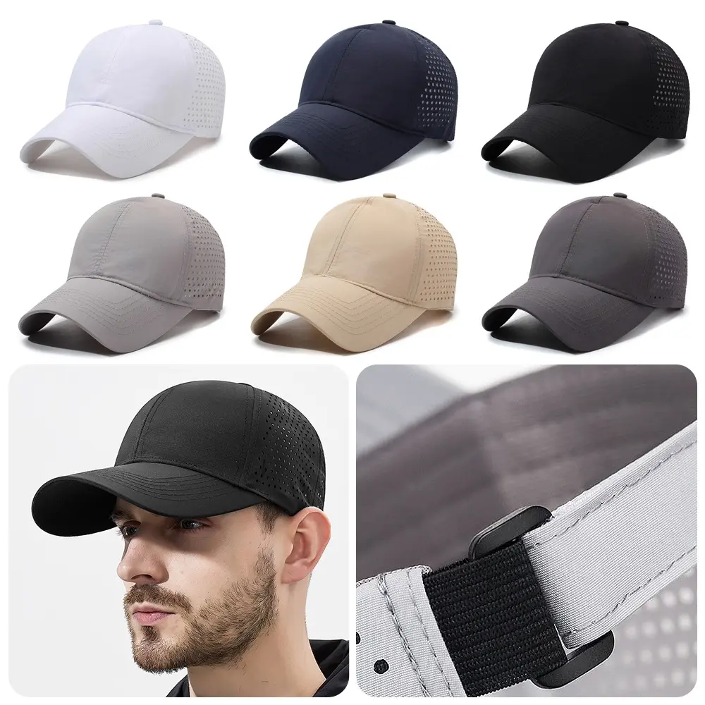 High Quality Adjustable Quick Drying Cap Breathable Solid Color Baseball Cap Waterproof Sun Visor Cap Unisex