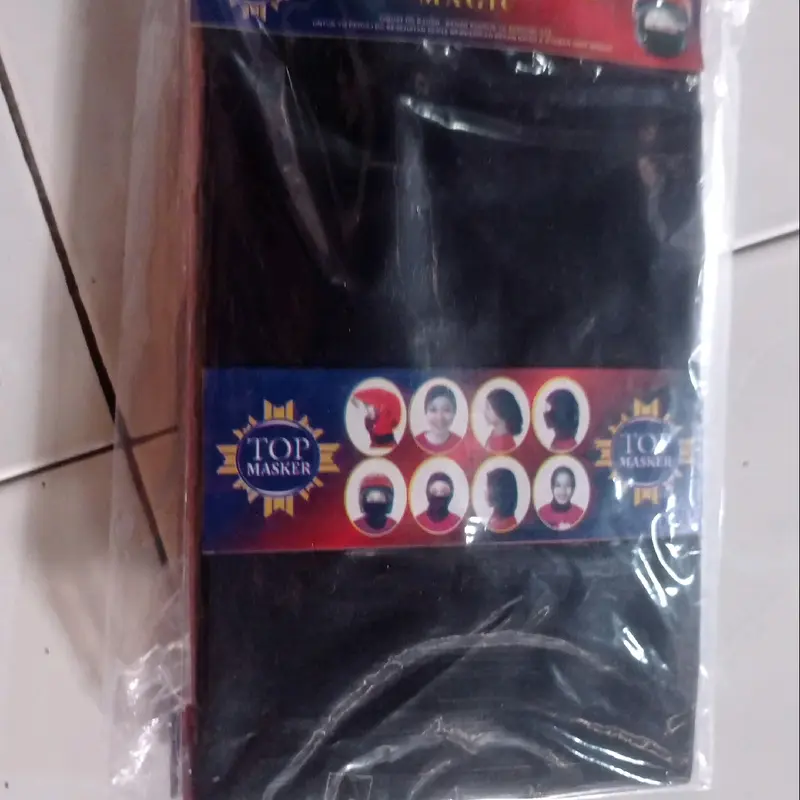 12 Pcs Baff masker polos Kain Polos dan Kulit 4