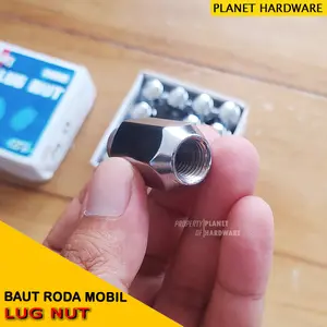 Mur Baut Roda Mobil Ukuran 19/21 mm Warna Chrome - Harga Satuan
