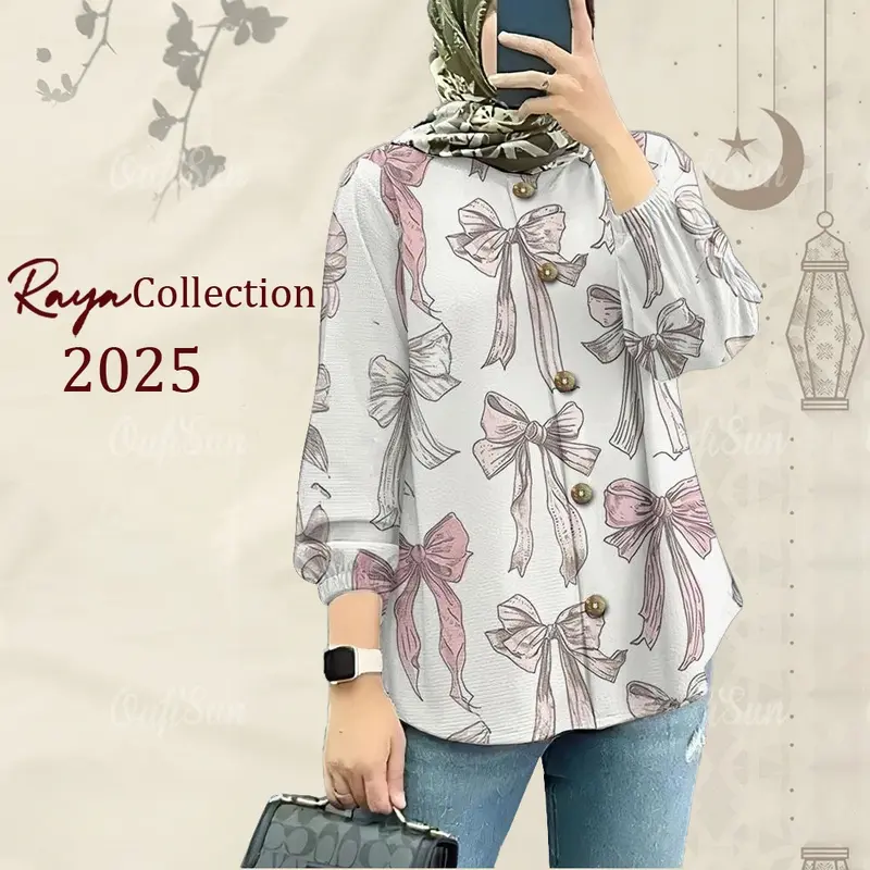 Baju Muslim, Bersaiz Besar, dengan Ikatan bentuk rama-rama, Baju ...