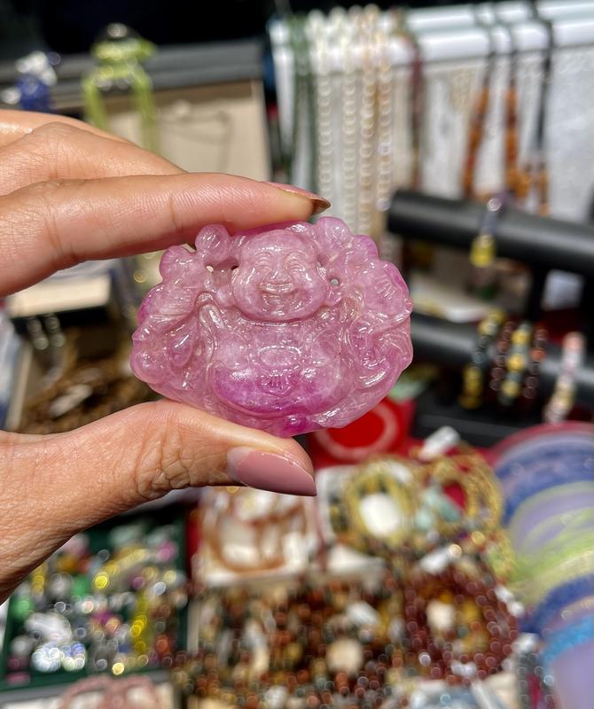 Mặt Dây Chuyền Đá Quý Ruby, Sapphire, Tạc Tượng Di Lặc 8