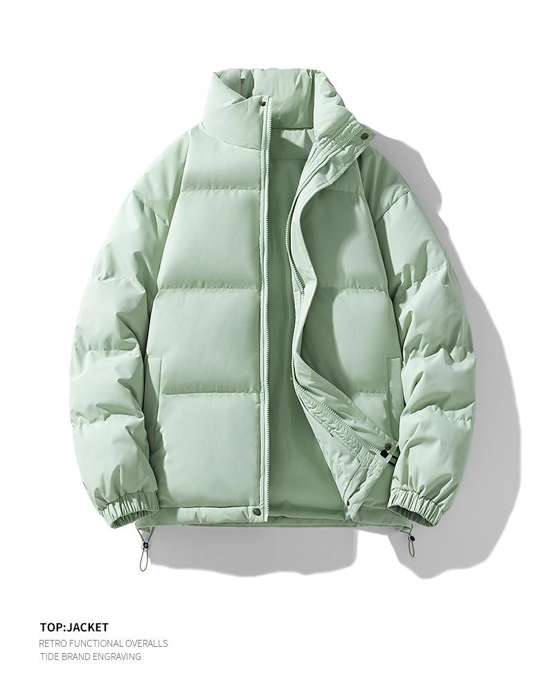 Product Introduction of In Stock Couple's down Jacket Thickened Warm Cotton Coat Cold-Resistant Baggy Coat Men's and Women's Jacket Solid Color Stand-up Collar down/Cotton-Padded Jacket Men's and Women's New Winter Thicken Thermal Trendy Casual Couple's Bread Coat 16
