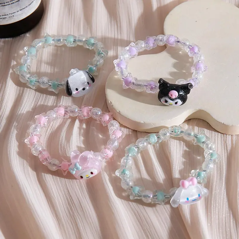 Vòng Tay Cặp Đôi Pha Lê Sanrio Ngọt Ngào, Thiết Kế Hoạt Hình O8Q1, Bao Gồm Vòng Tay Yugui Chó Kulomi, Giá Thấp Nhất, Vòng Tay, V4U0 1