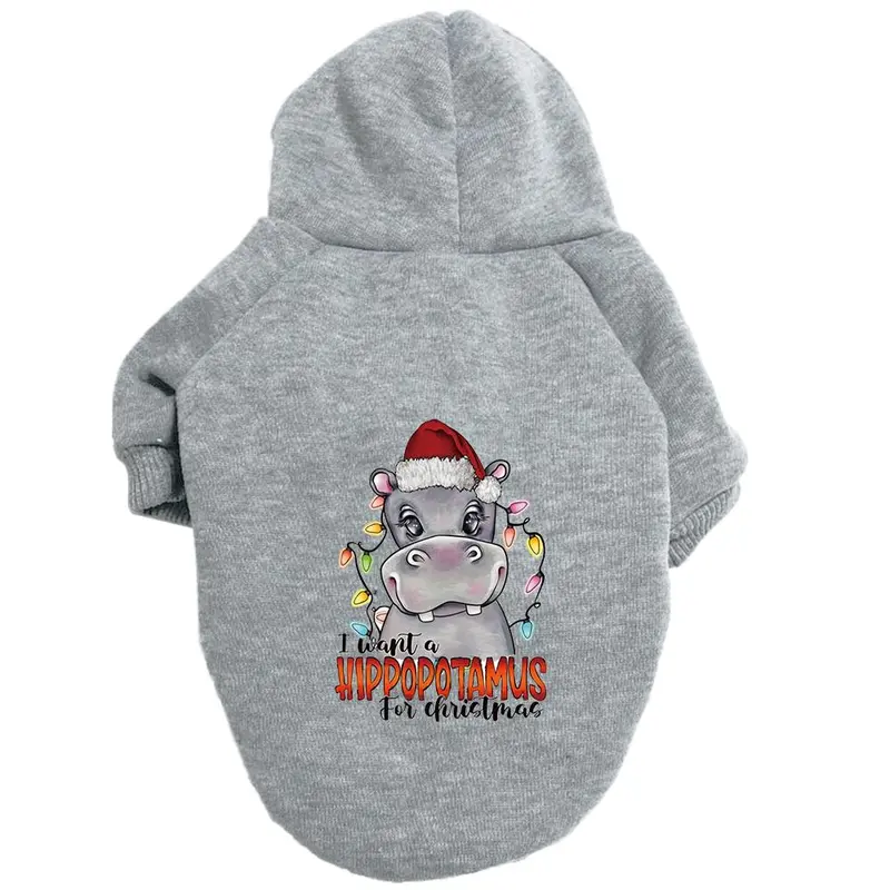 Cartoon Hippo Print Pet Hoodie, 1 Count Pet Clothes for Small Medium Large Dogs, Cute Pet Clothes, Dog & Cat Clothing, Dog & Cat Clothing Supplies 6