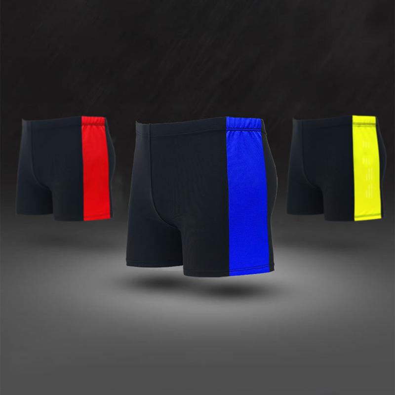 [Honbata]-Adult Men Swimming Trunks Mid-rise Elastic Waist Patchwork Color Water Repellent Swimwear Quick Drying Swimming Trunks Swim Shorts 5