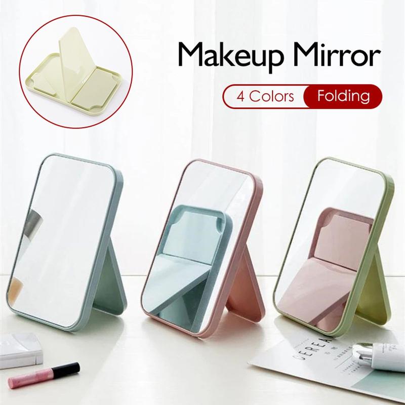 Gương Để Bàn Trang Điểm Mini, Gương Makeup, Gương Chữ Nhật Cầm Tay Gấp Gọn Tiện Dụng Dễ Thương