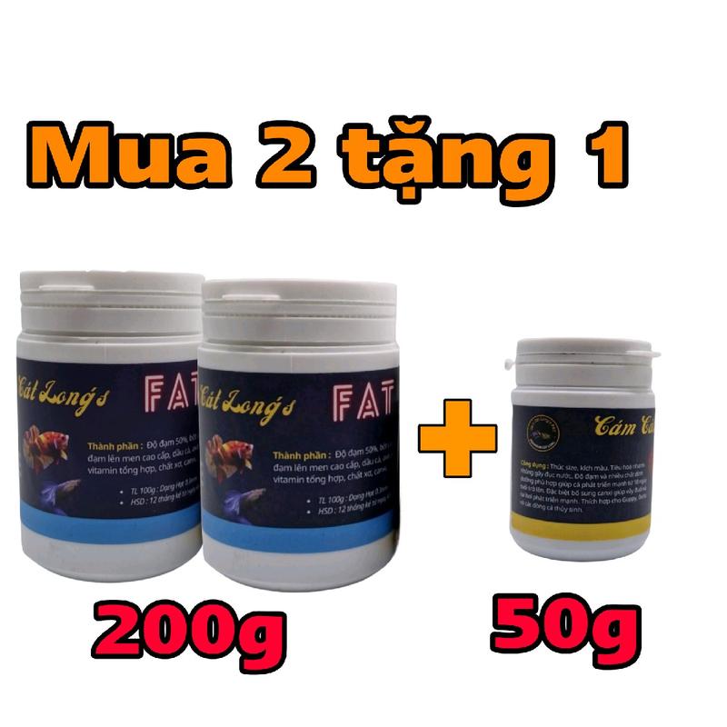Khuyến mãi.Mua 2 tặng 1 khi mua Cám Cát Long Fat  dành cho cá bảy màu guppy, betta, các loại cá thủy sinh