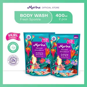 Marina Brightening Body Wash Refill [400 ml / 2 pcs] Exp : 10.2027 - Membersihkan dan mengharumkan badan