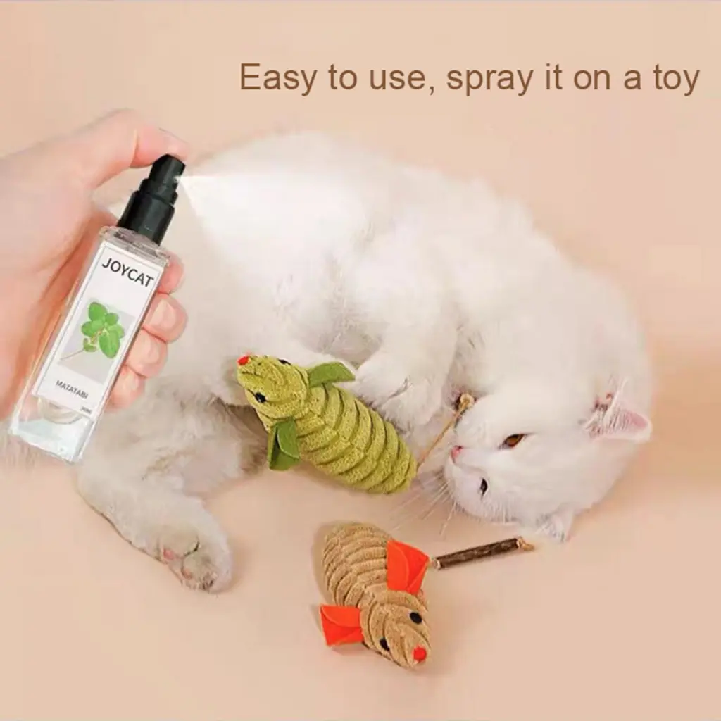 Rhoudve Physical Stimulation Cat Spray Cat Toy Spray 20ml Cat Joy Spray Natural Herbal Catnip Spray for Relaxation and Entertainment Pet Supplies for Happy Cats