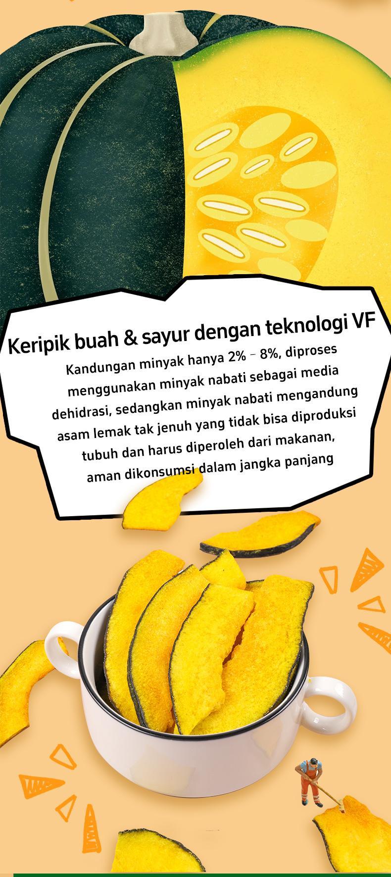 【Luckymore】HALAL Keripik Labu Renyah 62gr, Keripik Sayur, Labu Krispy, Cemilan Sehat, Keripik Sayur Labu Cemilan Rendah Kalori Camilan Manis Food Snack Bayi