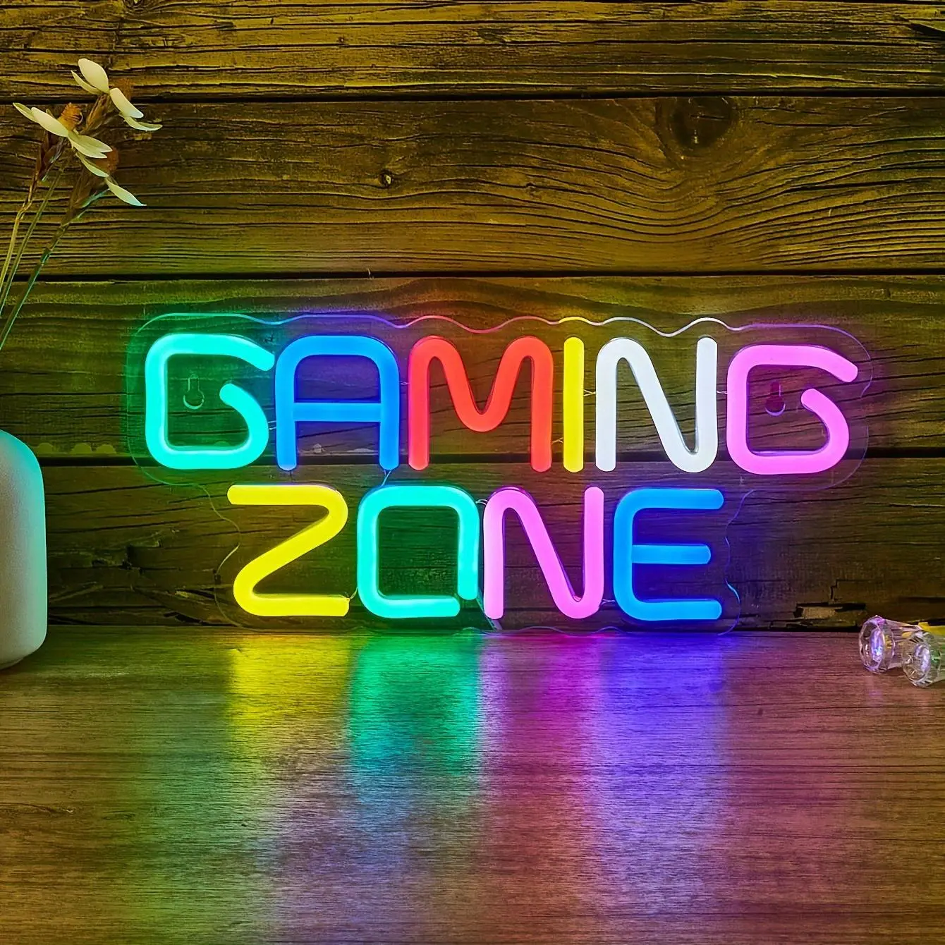 Gaming Zone Letter Design Neon Sign, USB Powered Neon Sign, Novelty Lighting for Game Room Decor, Home Decor, Party Decor