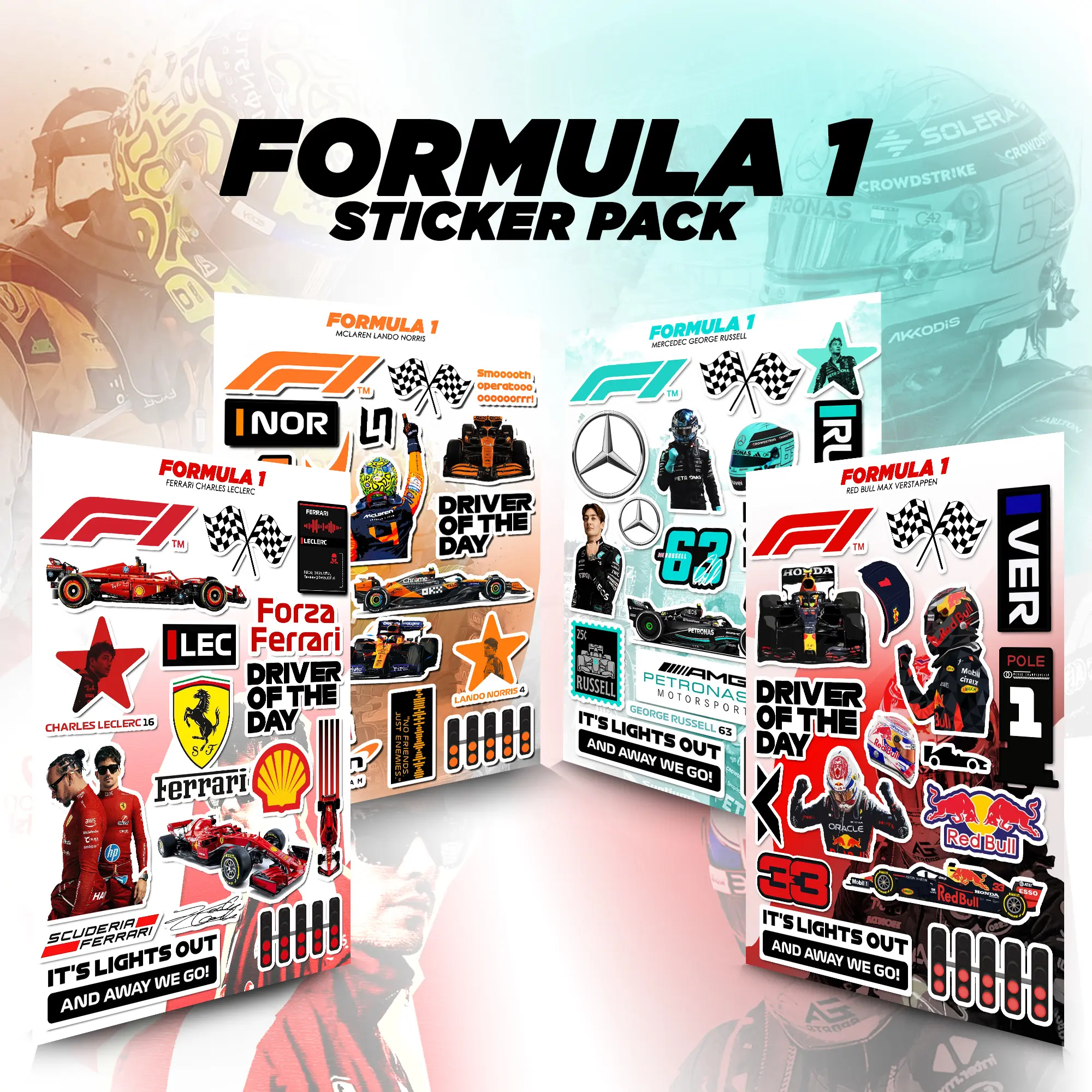 Sticker F1 Race Pack | Stiker Anti Luntur Tahan Air | Stiker Laptop HP ...
