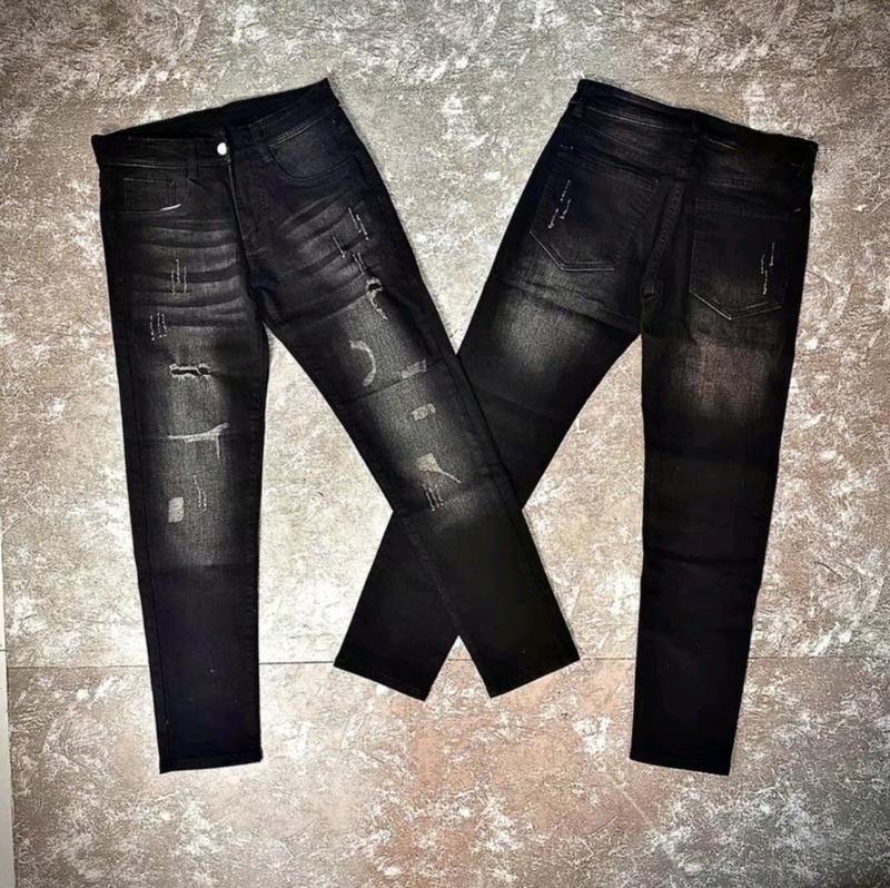  Quần jean nam đen trơn cào xướt nhẹ thiết kế đơn giản dễ phối đồ chất bò co dãn thoải mái mẫu mới cao cấp quanjean nam jeans  dsq 
