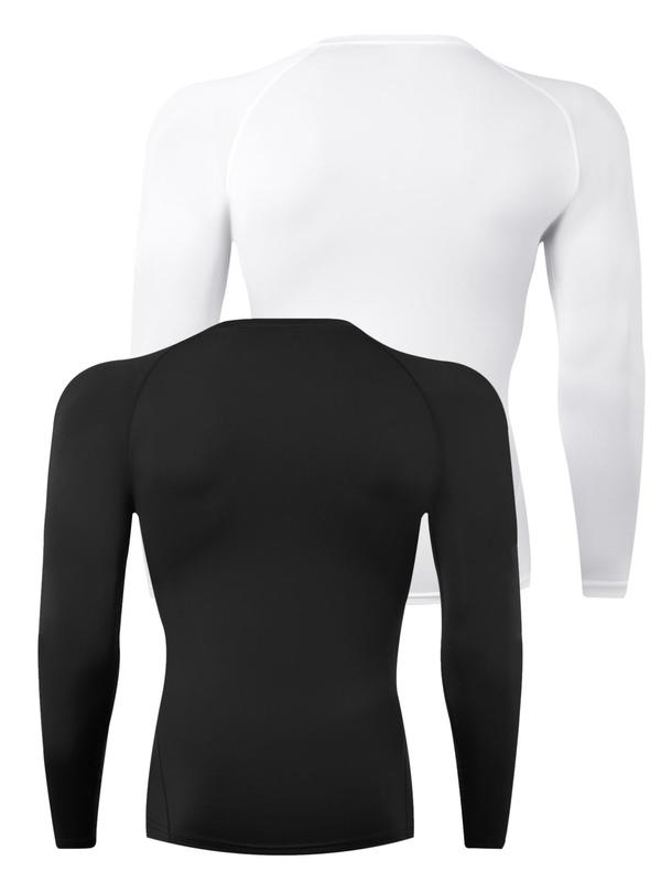 Men's Tight Graphic Raglan Sleeve Tee, Street Fashion Casual Soft Comfy Round Neck Long Sleeve T-shirt for Spring & Fall, Men's Top for Outdoor Workout Running 7