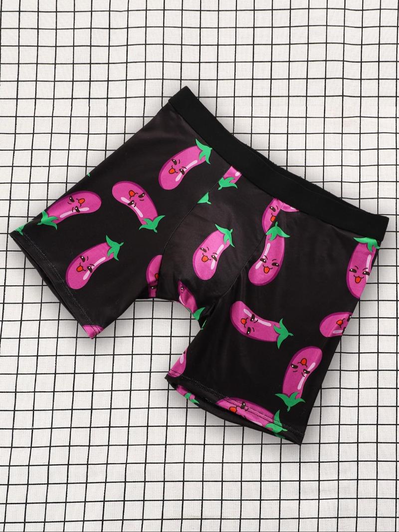 Product Introduction of Random Men's All Over Print Tape Waist Boxer Briefs, Casual Breathable Comfortable Underwear for Daily Wear, Men's Underwear for All Seasons 3