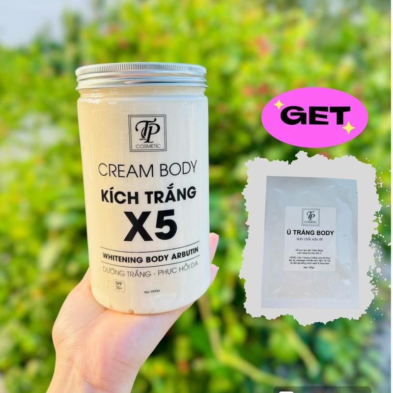 900g Kem Body kich trăng  X5 - Tặng ủ trắng sữa dê - hỗ trợ Dưỡng ẩm & làm đẹp da
