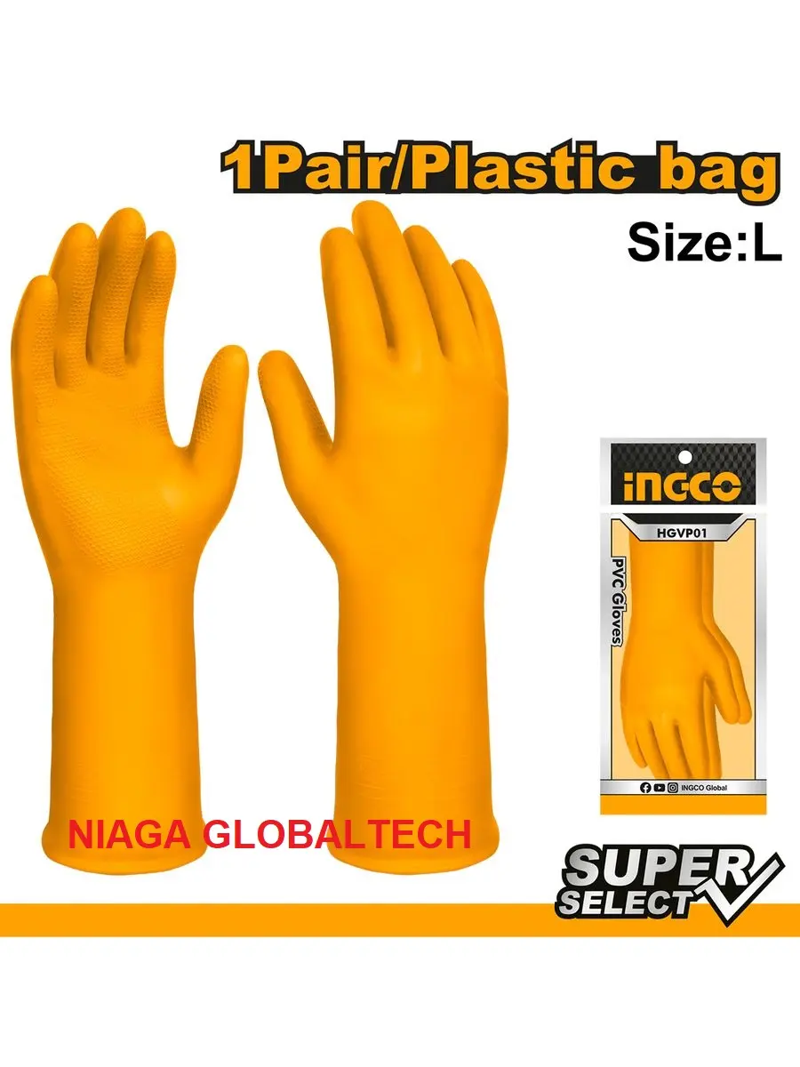 INGCO HGVP01 SARUNG TANGAN KARET PVC INGCO SARUNG TANGAN KARET TEBAL