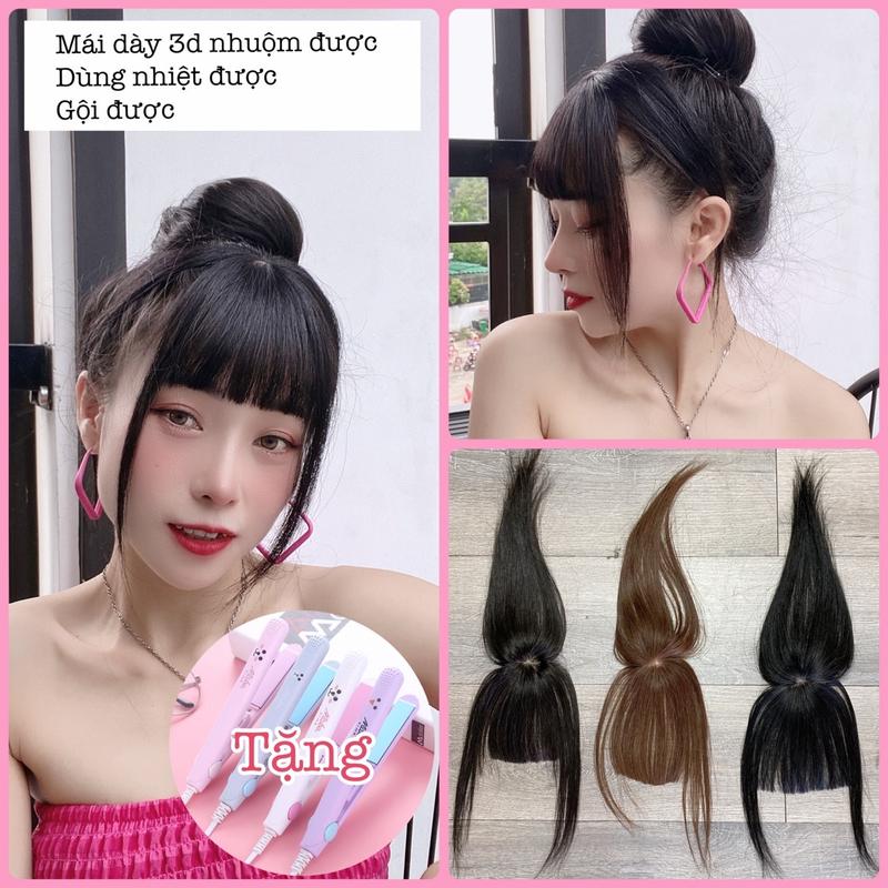 Tóc giả, tóc mái 3d dày, tóc thật, wig , phụ nữ