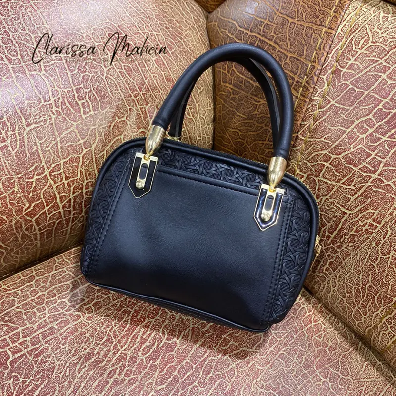 CLARISSA MAHEIN Tas Tangan Bahu Wanita Alya Motif Kombinasi Polos Tikar Tali Panjang Pendek | Slingbag Handbag Women | Tas Selempang Terbaru 4