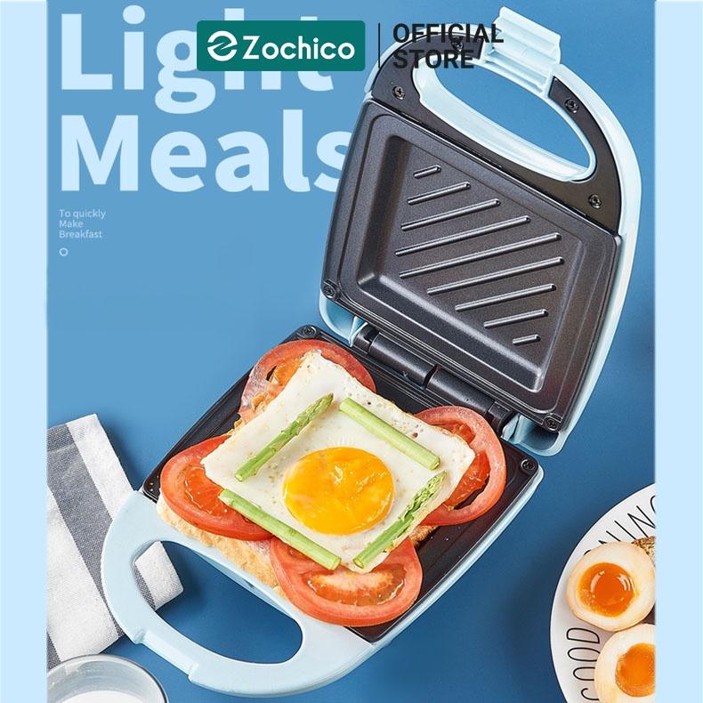 Máy làm bánh sandwich, máy nướng bánh mỳ đa năng tiện dụng 520W nướng nhanh chín đều, chống dính tốt Zochico