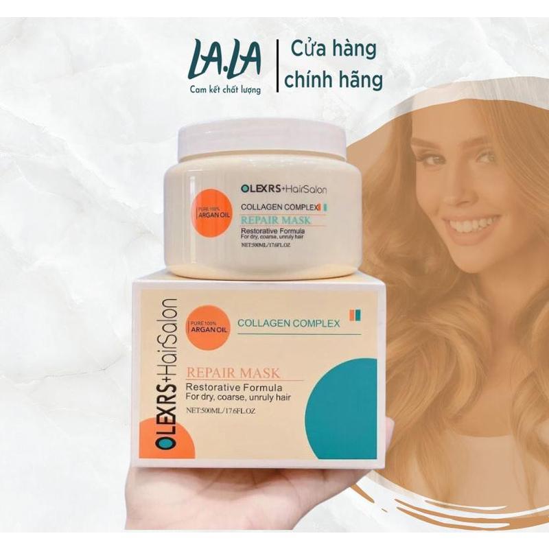  Kem Hấp Ủ Tóc Phục Hồi Hư Tổn Chống Gãy Rụng Olexrs Collagen Complex Repair Mask 500ml 