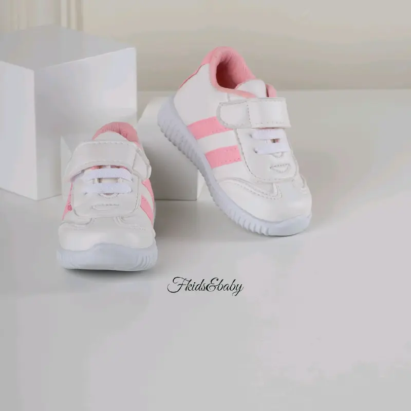 Fkids&baby - sepatu anak sport prempuan - putih list pink 1
