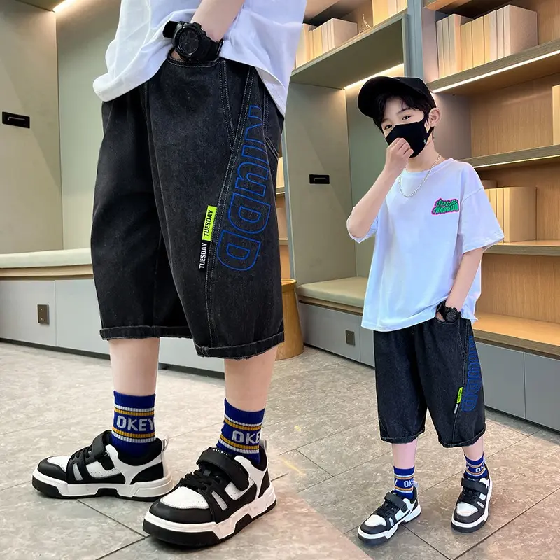 Quần Jean Đùi Lửng NIUD Cho Bé Trai, Chất Jean Mềm Mịn, Cạp Chun Co Giãn Thoải Mái baggy  jeans quần  con jean be