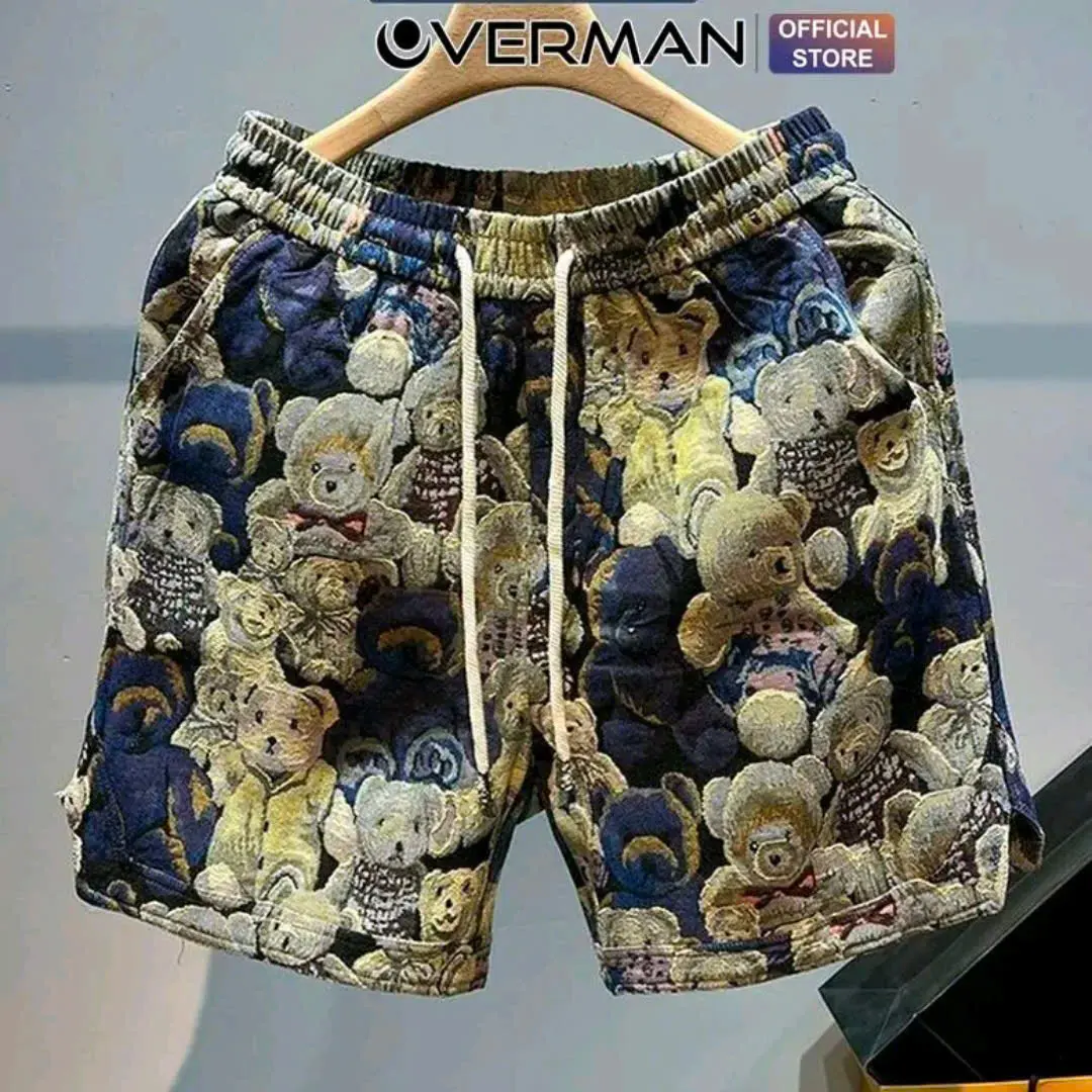 Quần Đùi  nam nữ hoạ tiết gấu , phong cách năng Động trẻ trung,full sz,họa tiết in sắc nét,hàng sẵn