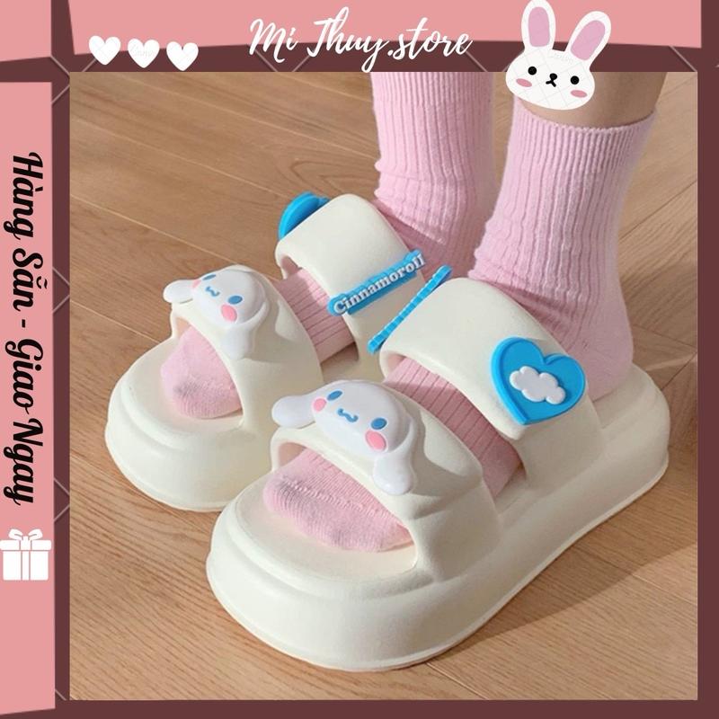 Chọn lùi 1 size Dép sandal nữ 2 quai SRO mẫu mới hoạt hình dễ thương cute nhiều màu đế 6cm HAI QUAI SANRIO