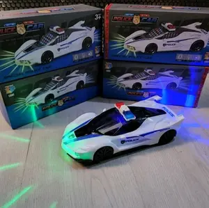 Police Car 4D Lampu Bump And Go Mainan Anak Laki Laki Mobil Polisi Control Baterai Roda Hadiah