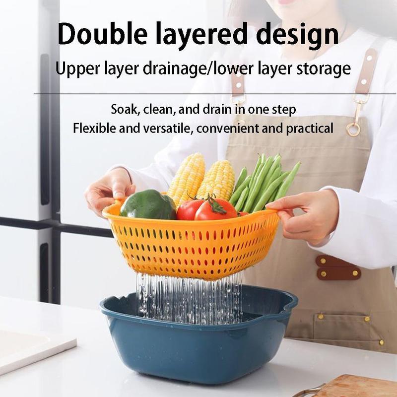 Product Introduction of Essential Kitchen Basket Multi Functional Plastic Drain Vegetable Wholesale Basket Basket Layer K9J3 18