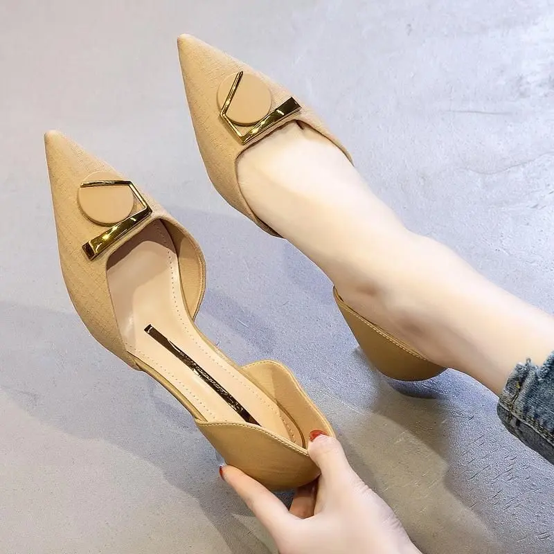 Giày Cao gót Phong Cách Pháp, Mũi Nhọn, Phong Cách Thanh Lịch Phương Tây, Cao 3cm, Giày Cao Gót Nữ, Giày Gót Trung Bình Thích Hợp Cho Hàng Mới Về Năm 2024
