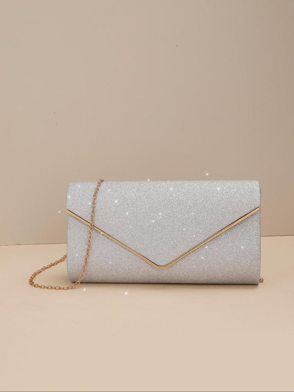 Women's Elegant Glittering Evening Bag, Exquisite Clutch Crossbody Bag, Trendy Flap Bag for Party Decoration 0