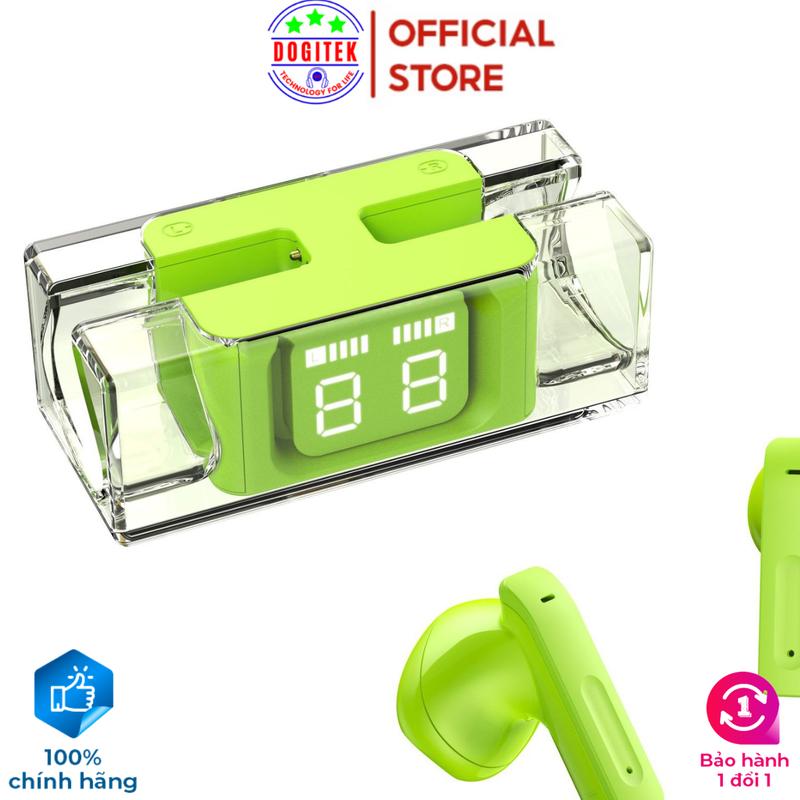 Tai nghe không dây DOGITEK E90 có công nghệ ACC và ENC chất âm cực kỳ đỉnh cao kèm thiết kế thời trang (Bản QT, DOGITEK, Tặng 01 đôi găng tay gaming)) Kem Nhét Tai Nghe Nhạc