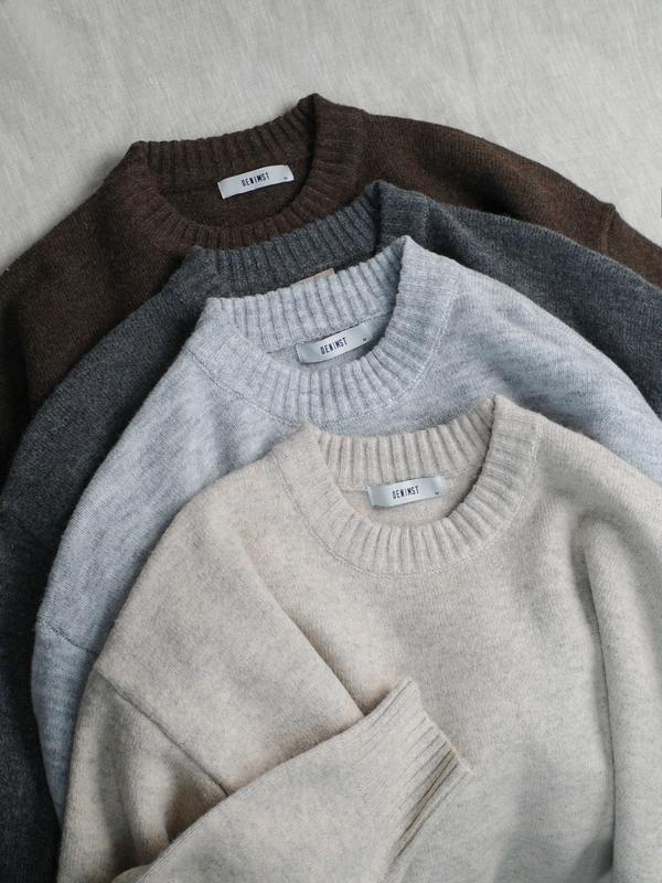 Áo Len Nam Cashmere Cao Cấp Áo Sweater Len Cổ Tròn Form Trễ Vai Unisex DENIMST 5017