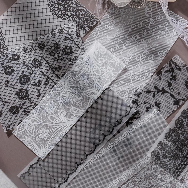 Vintage Lace Pattern Material Paper, 100pcs/box Mixed Style Scrapbooking & Stamping Paper, DIY Decorative Material for Scrapbooking & Journal Making 7