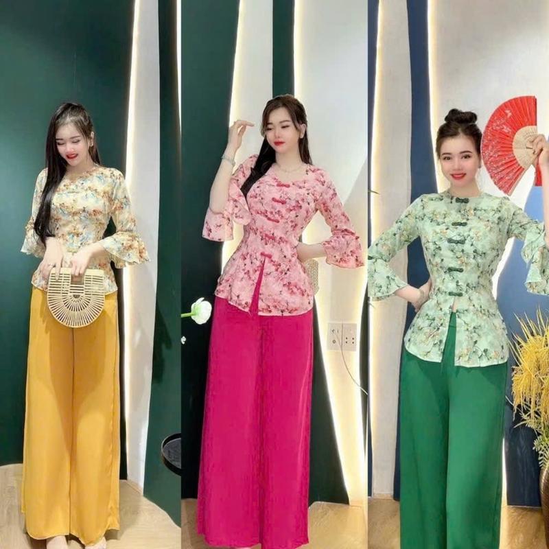 Product Introduction of Bộ bà ba , bộ lam đi chùa size đại (60-75kg) Women Sen Áo Nữ,bà ba, đi chùa, pháp phục nalia  clothes đỏ dây 8